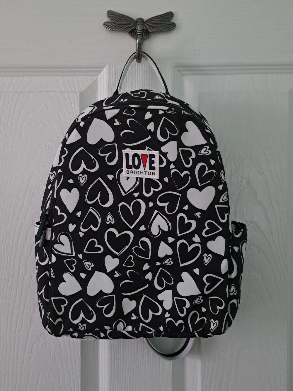 Brighton LOVE Black & White Heart Print Backpack